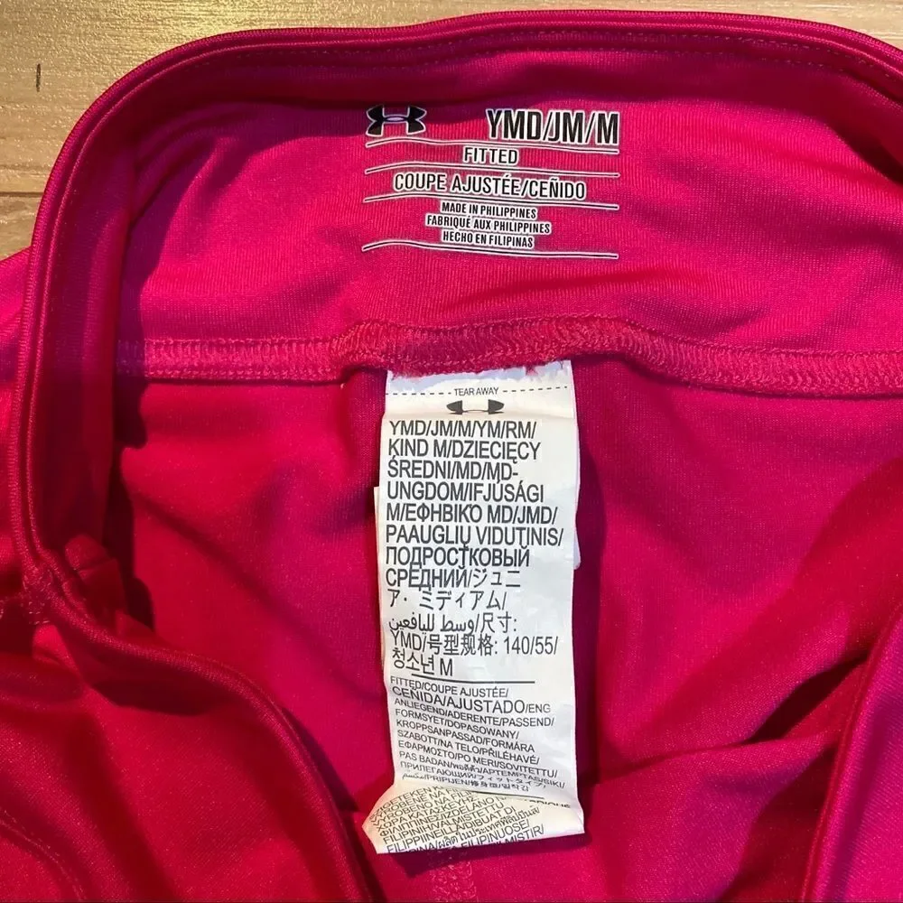 ‎Underarmour girls pink Capri leggings size medium